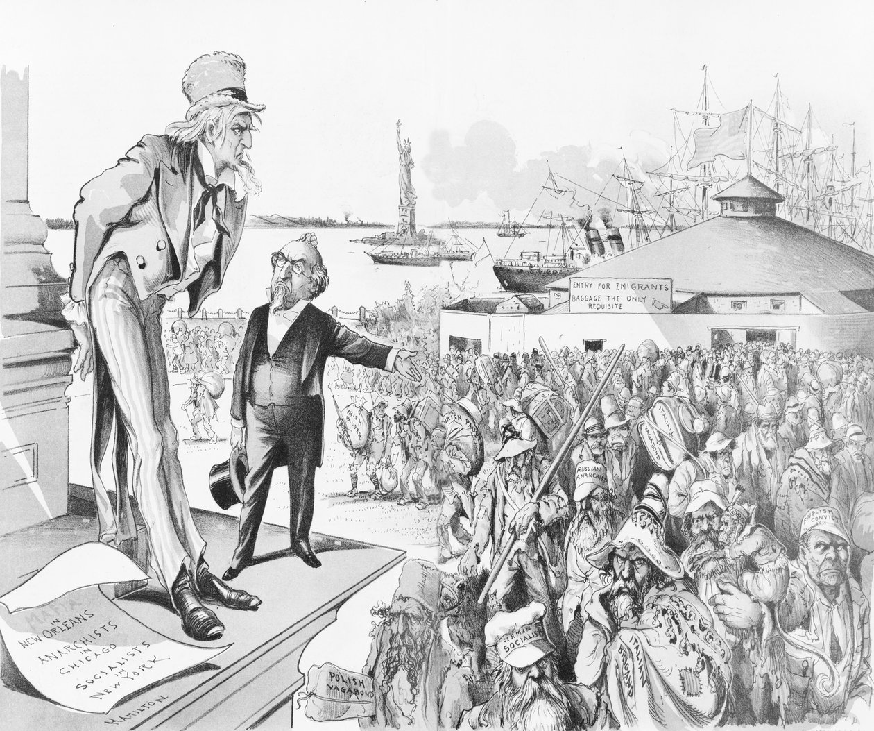 Hol a hibás, 1891 (kromolitográfia) alkotó: Grant E. Hamilton