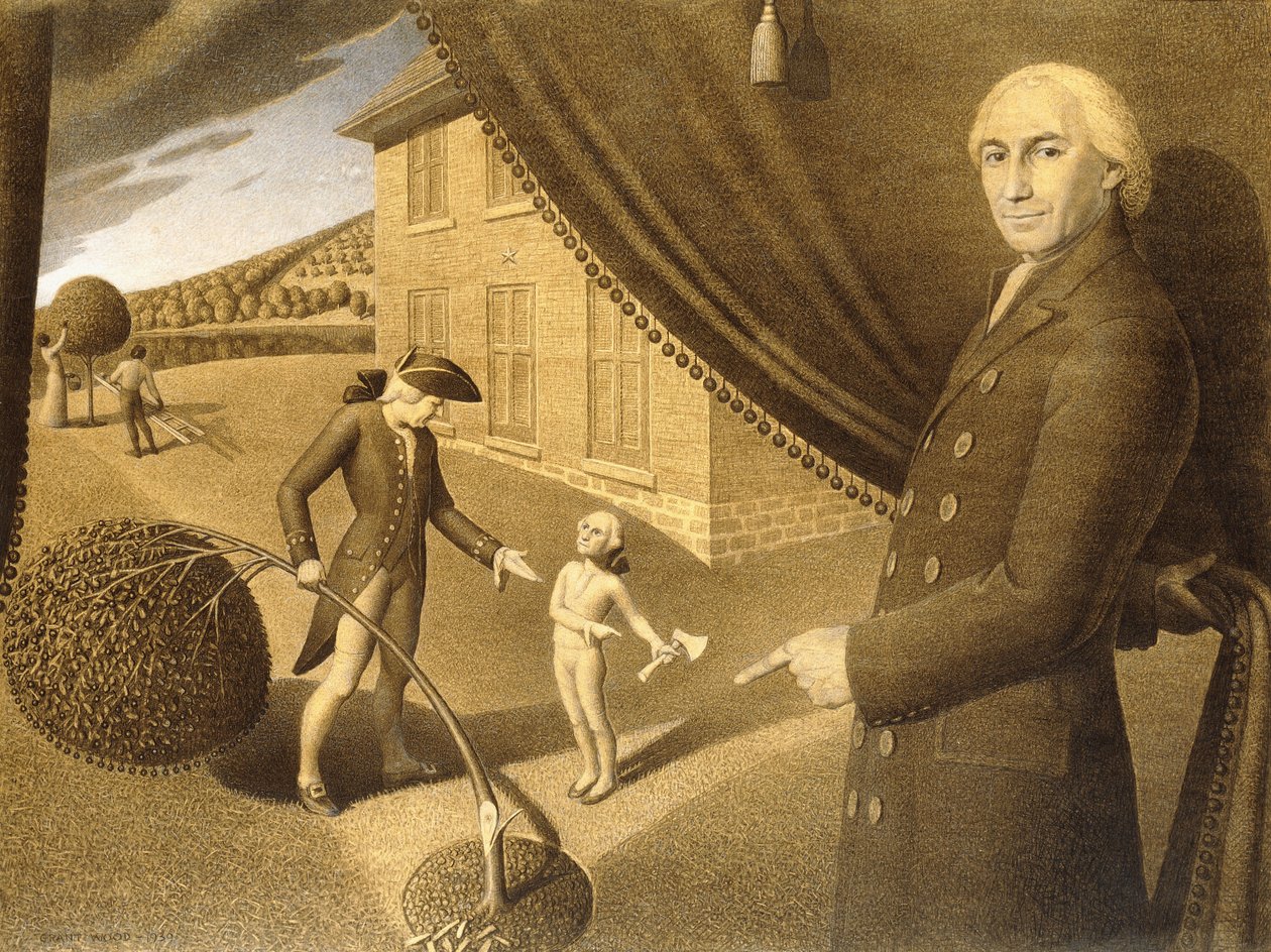 Rajzfilm Parson Weems számára" Fable, 1939 alkotó: Grant Wood