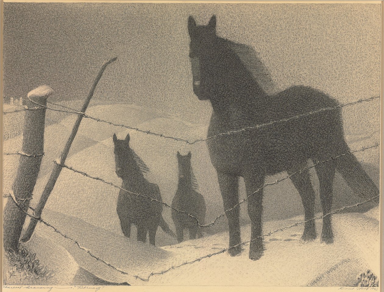 Tanulmány „Február”, 1940 alkotó: Grant Wood