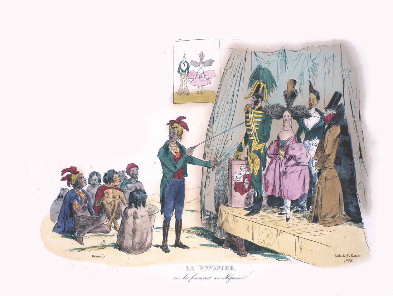 La Revanche, 1830 körül (kézzel színezett litográfia) alkotó: Granville