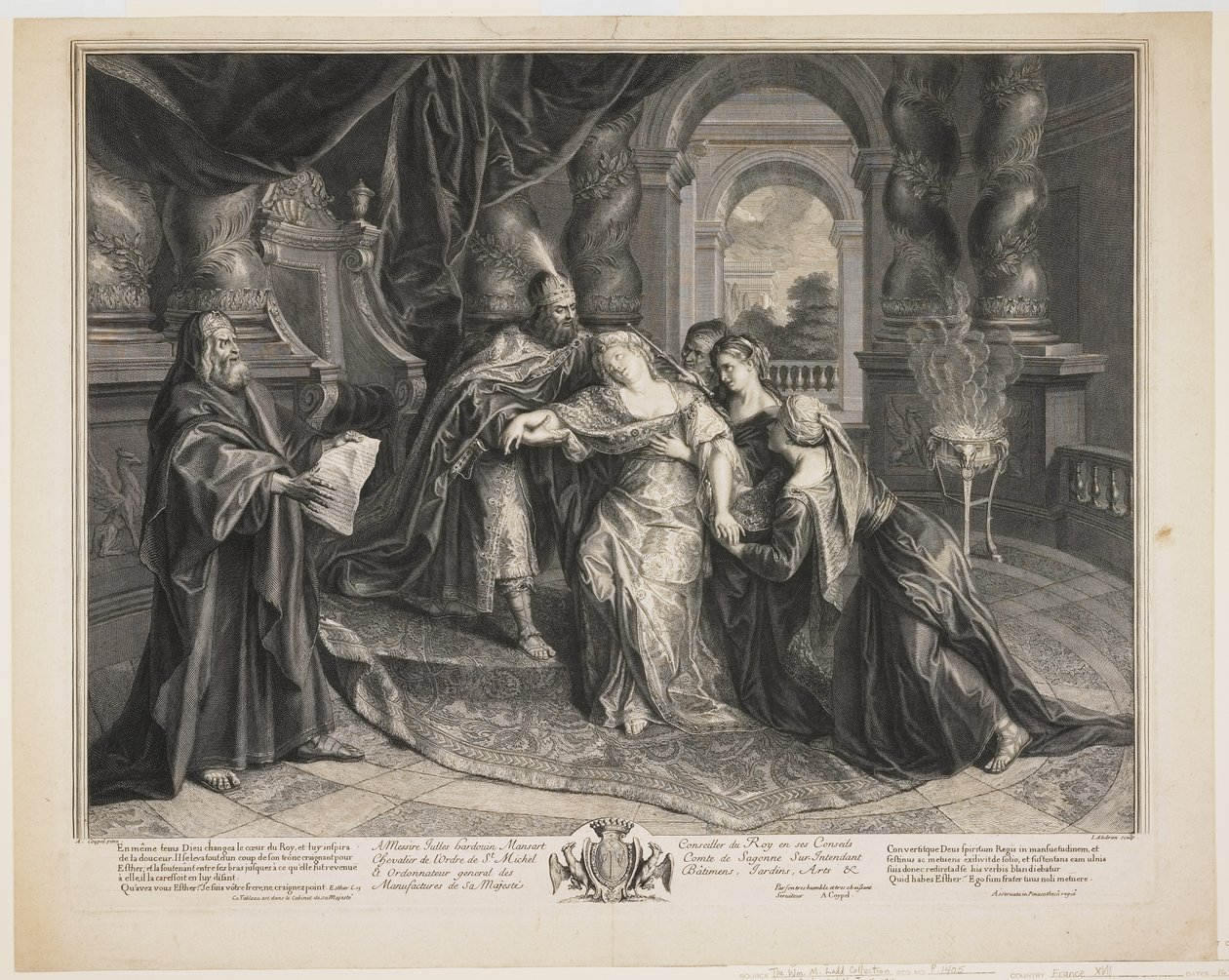 Eszter Ahasvérus előtt, 1705 körül alkotó: Gérard Audran
