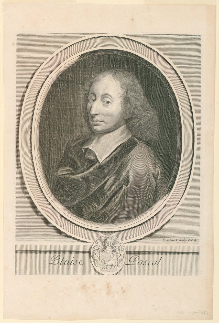 Blaise Pascal (1623-1662) portréja alkotó: Gérard Edelinck