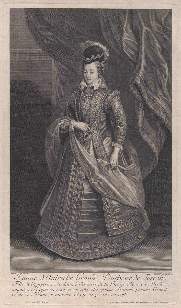 Joanna osztrák, toszkánai nagyhercegnő portréja, kb. 1707 alkotó: Gérard Edelinck