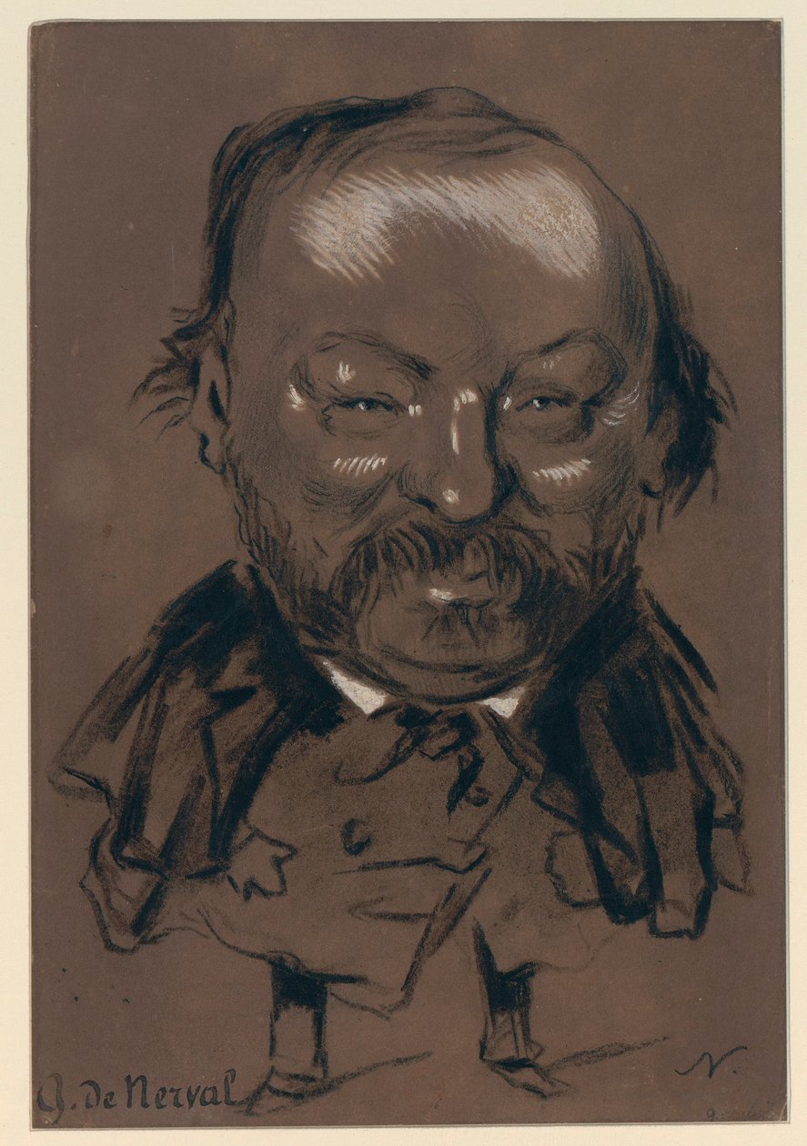 Gérard de Nerval - Nadar karikatúrája alkotó: Gerard de Nerval