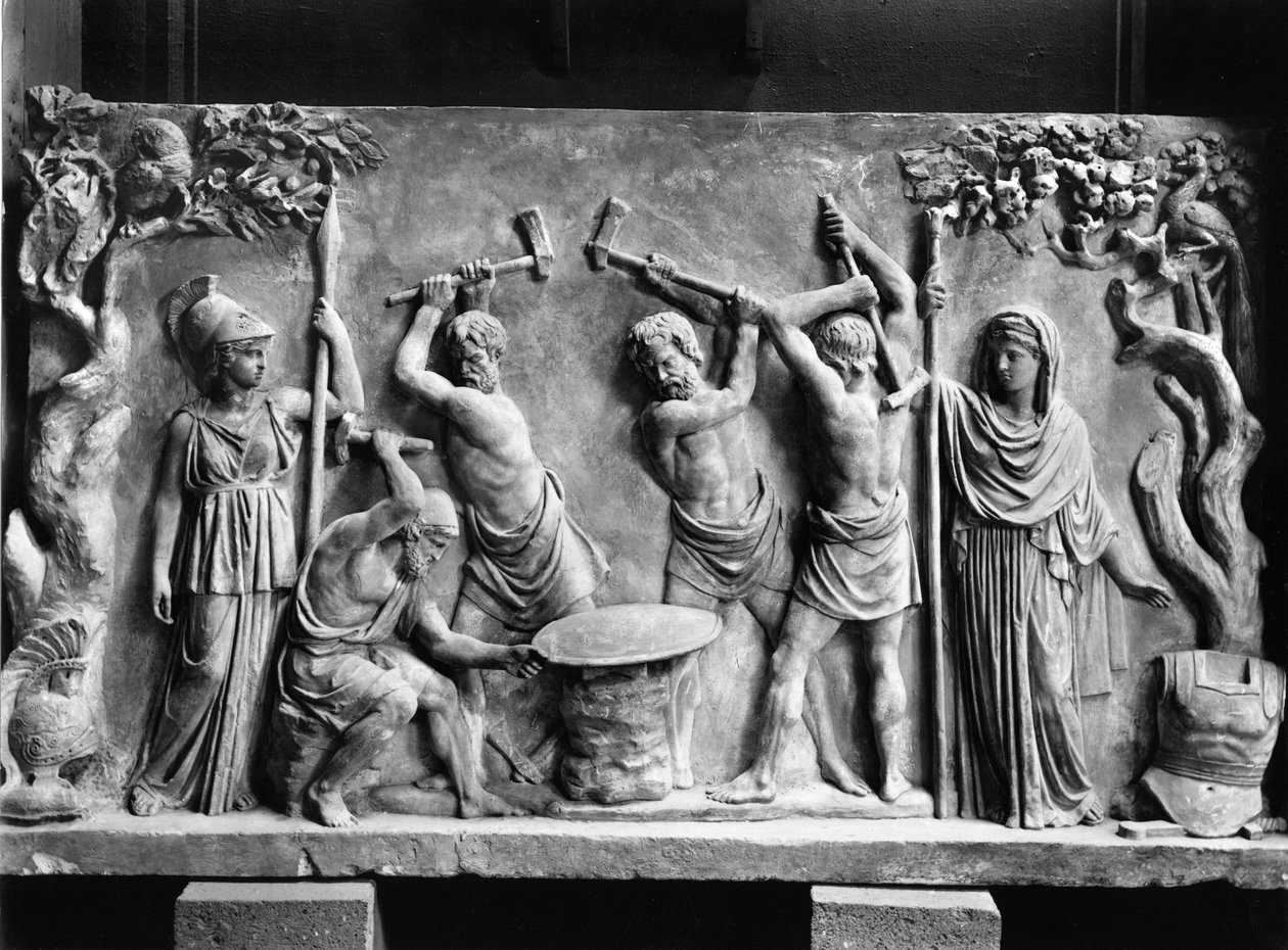 Héphaisztosz és Kükloposz Akhilleusz pajzsát kovácsolja (márvány) (f/w fotó) alkotó: Greco Roman Greco Roman