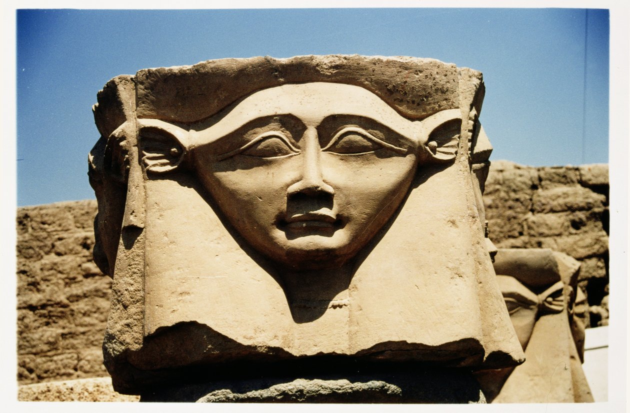 Hathor feje egy oszlopról, Kr.e. 125 körül - Kr.u. 60 körül alkotó: Greco Roman