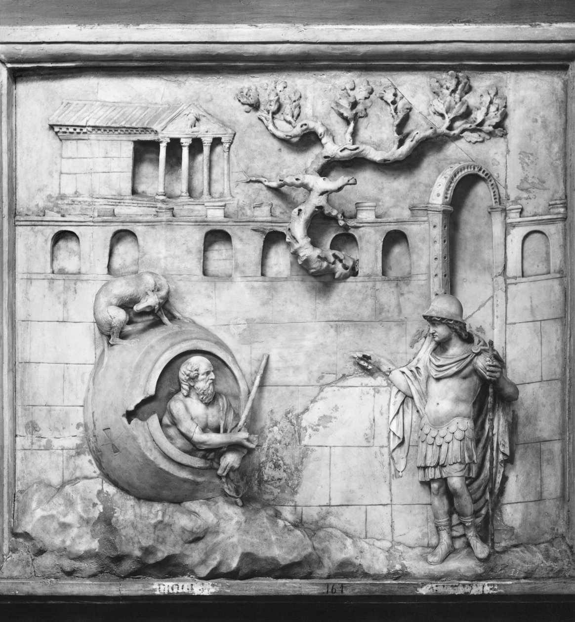 Diogenész és Nagy Sándor (Kr. e. 356-323) (márvány) alkotó: Greco-Roman Greco-Roman