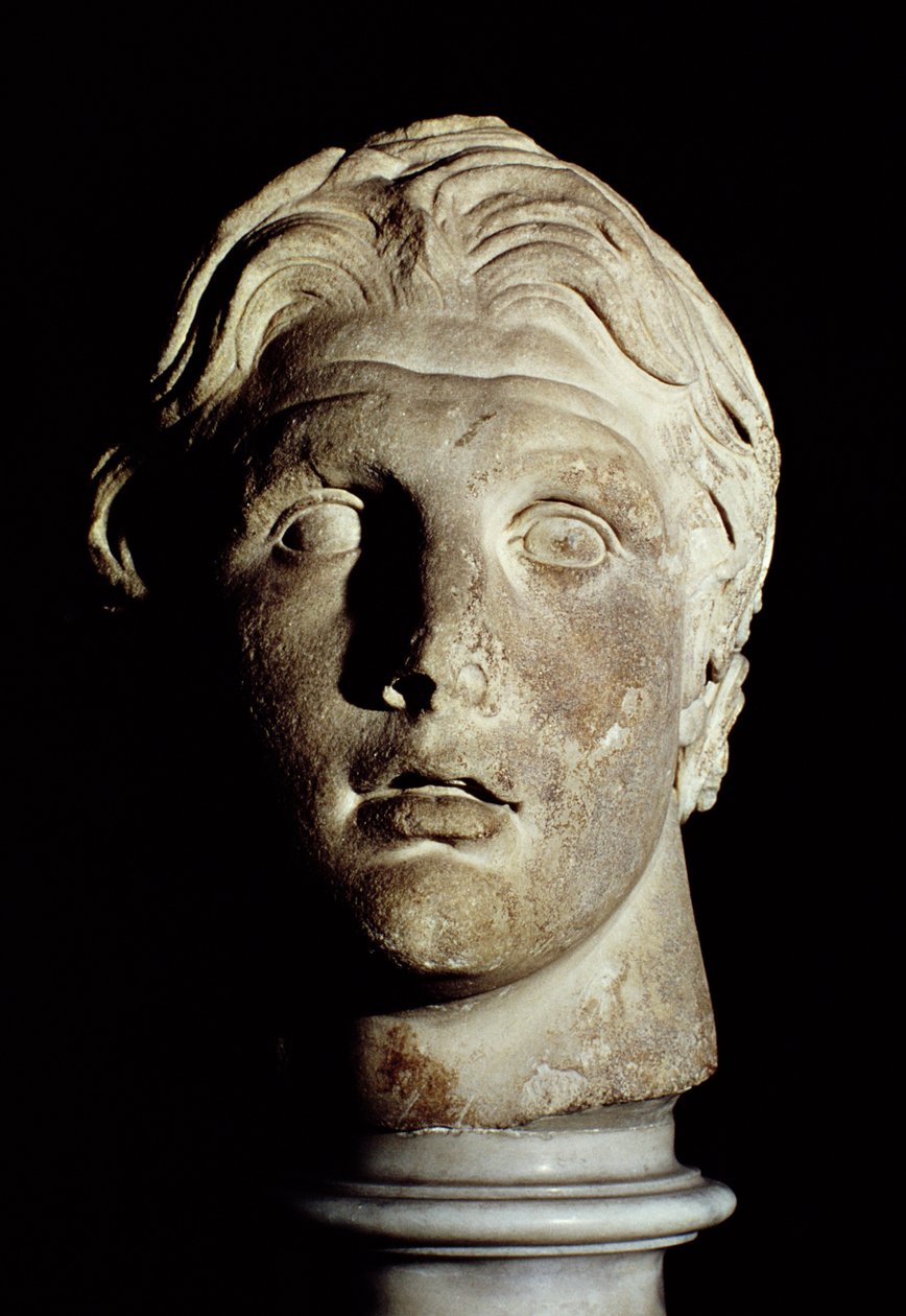 Nagy Sándor (Kr. e. 356-323), Pergamonban találták (márvány) alkotó: Greek