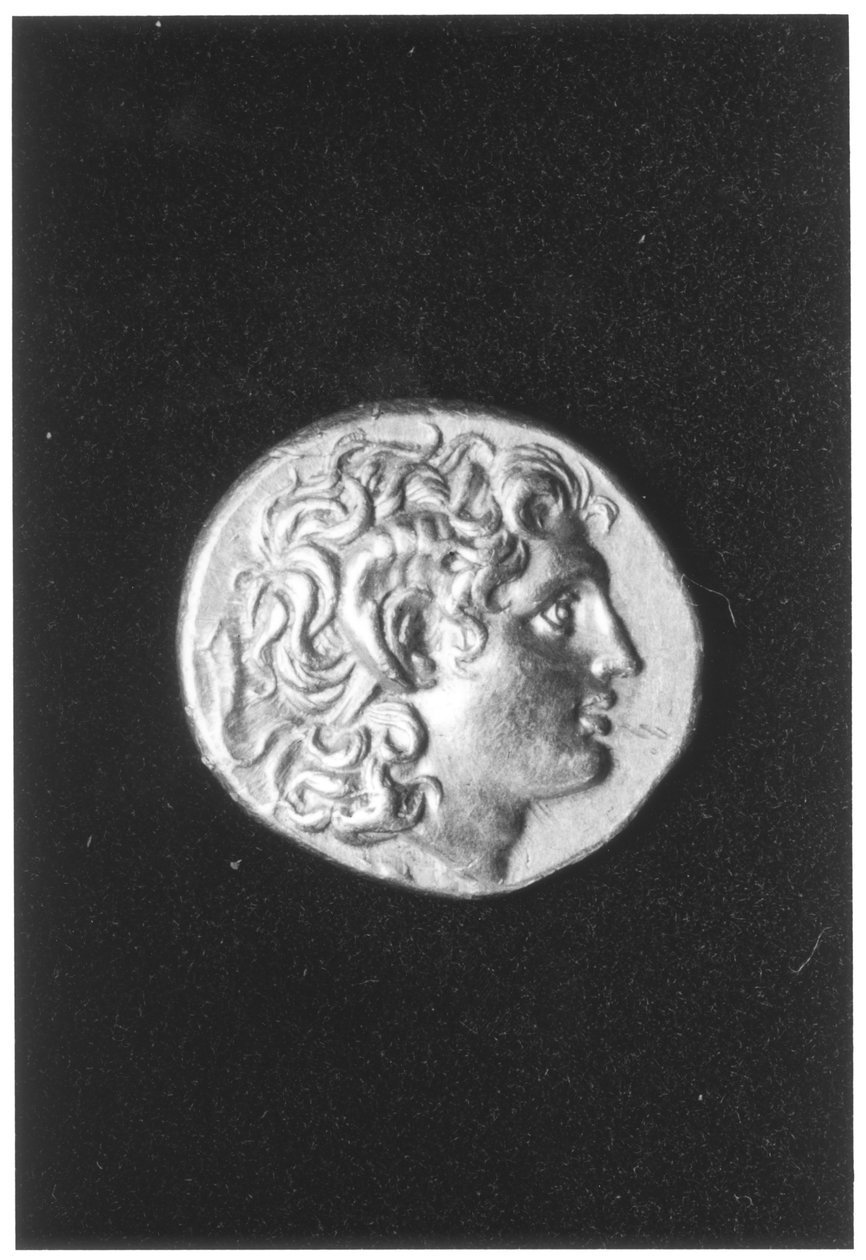 Nagy Sándor érme Ammon egyiptomi isten kosszarvával, a trákiai Lysimachus uralkodása idején, a hellenisztikus korszakban verték (arany) alkotó: Greek