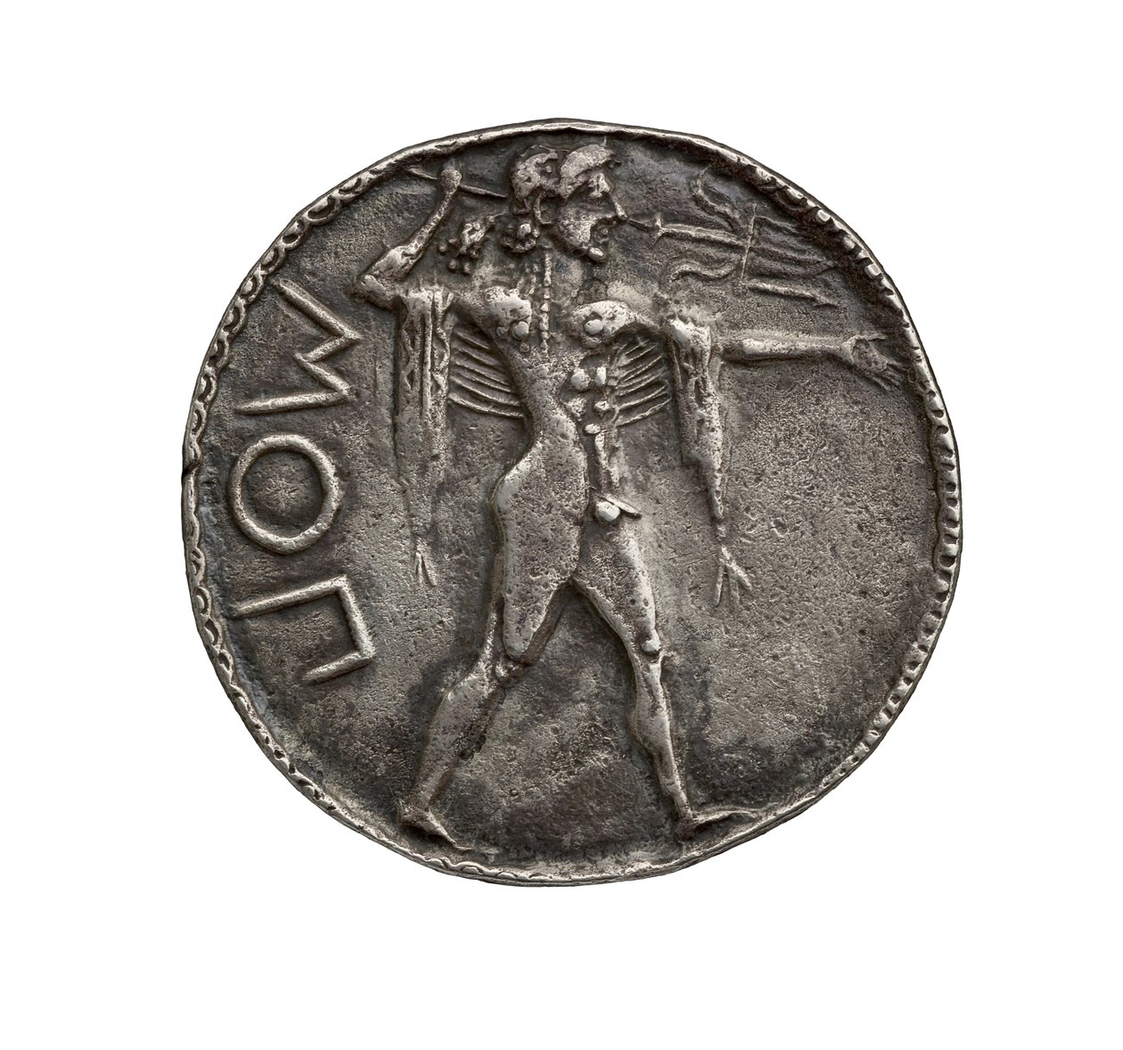 ókori görög metszett ezüst érme Posidoniából, Kr. u. 510-30 (ezüst) alkotó: Greek