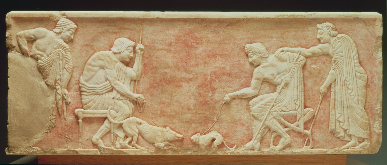 Állati csali, dombormű a Dipylon temetőben, Athénban, Kr.e. 510 körül (márvány) (lásd még: 60008-10) alkotó: Greek