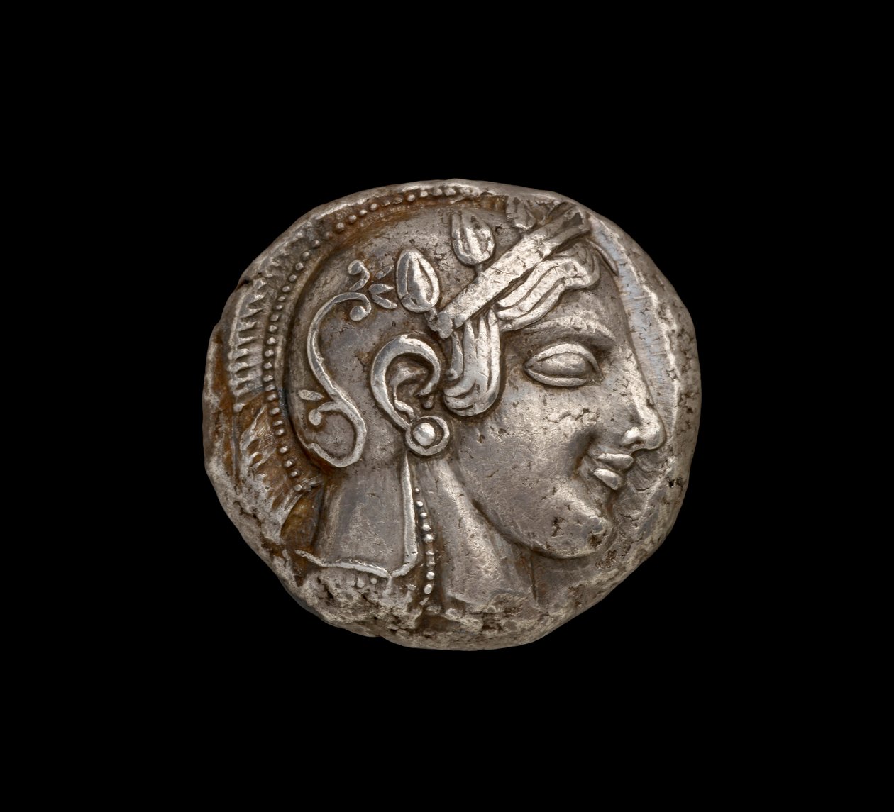 Athéné érme, Athéné fejét ábrázoló előlap képe, Kr.e. 440 körül (ezüst) (a hátoldalt lásd: 108197) alkotó: Greek