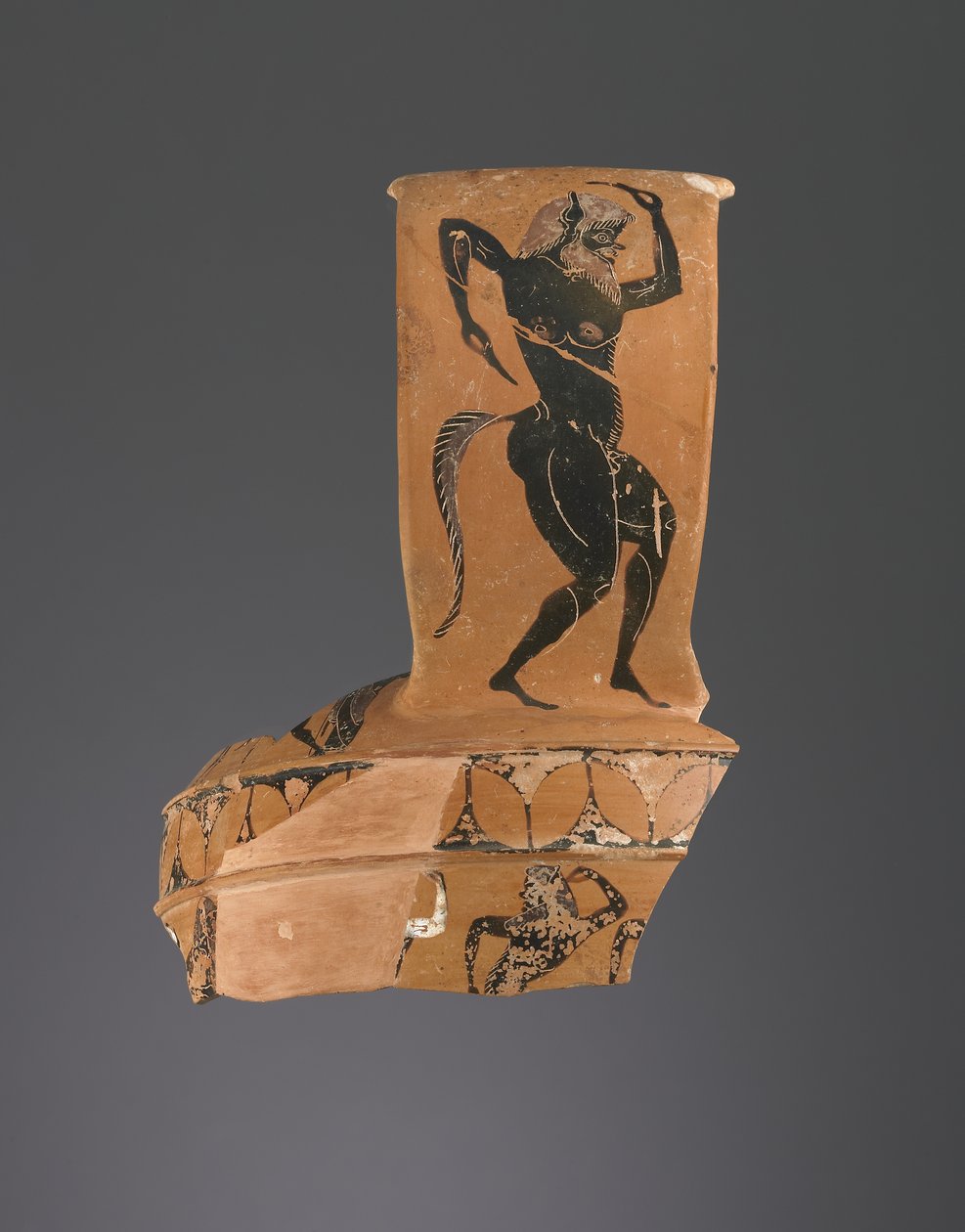 Athéni attikai fekete figura Nikosztén amfora töredék, Kr.e. 550-40 (terrakotta) alkotó: Greek