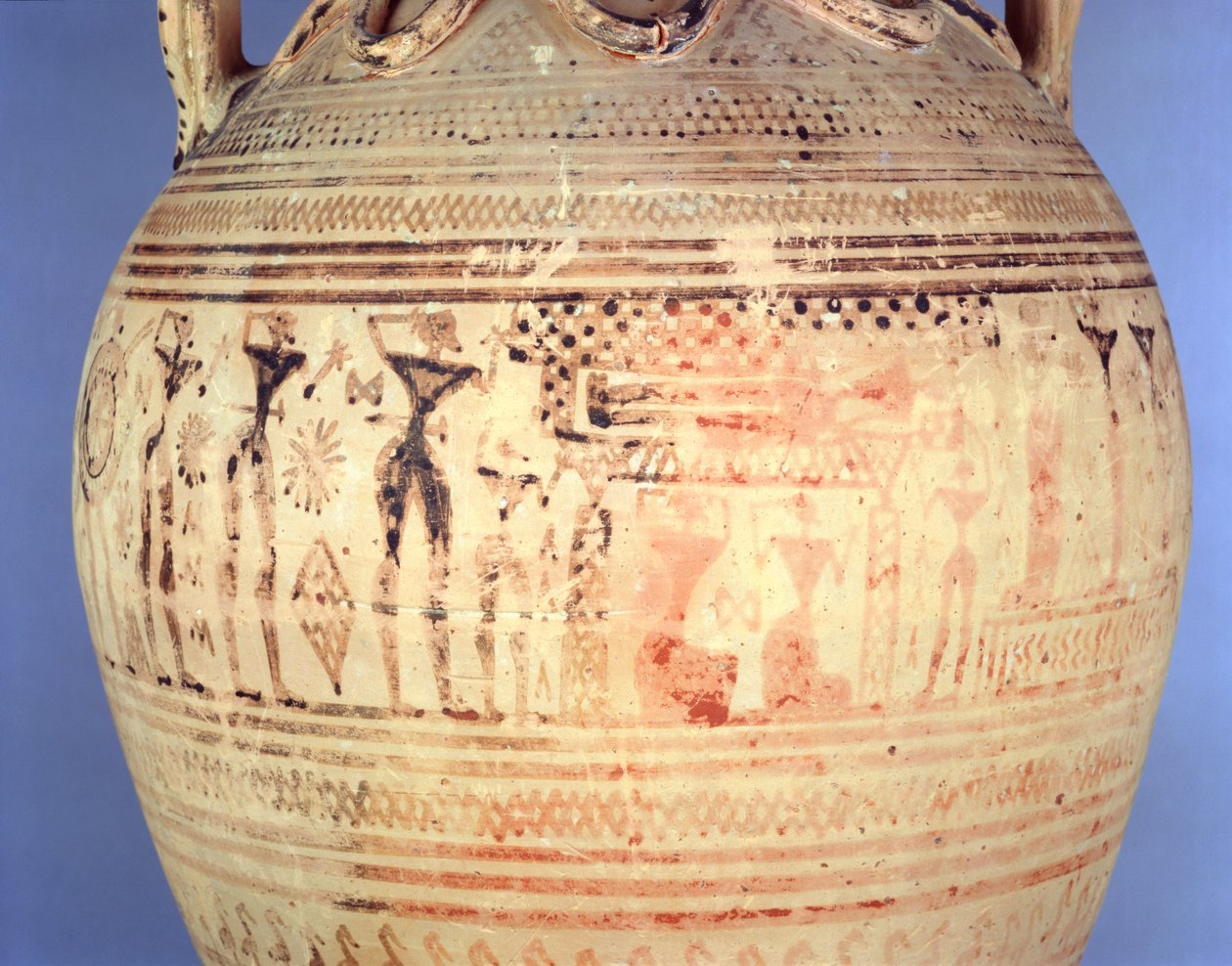 Padlás későgeometrikus IIb amfora, részlet, ie 720-700 körül (kerámia) alkotó: Greek