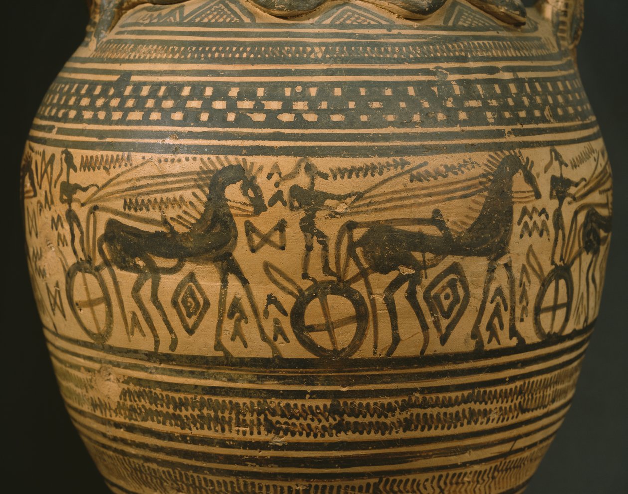 Attikai amfora, késő geometriai II B időszak (720-700 körül) (festett agyag) (részlet) (lásd még 346644) alkotó: Greek