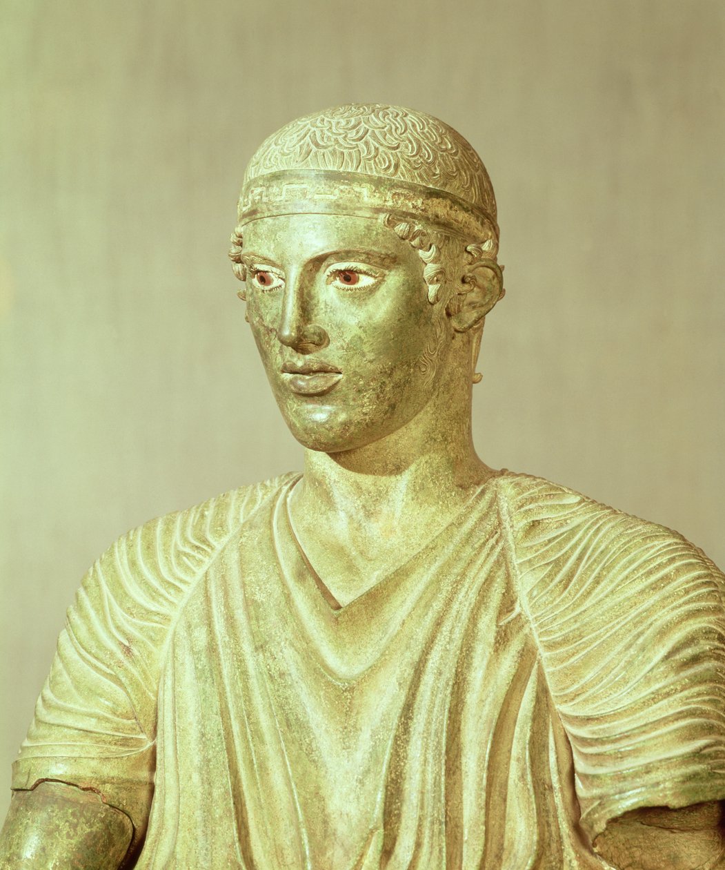 Részlet a delphoi kocsisról, Kr.e. 470 körüli bronz alkotó: Greek