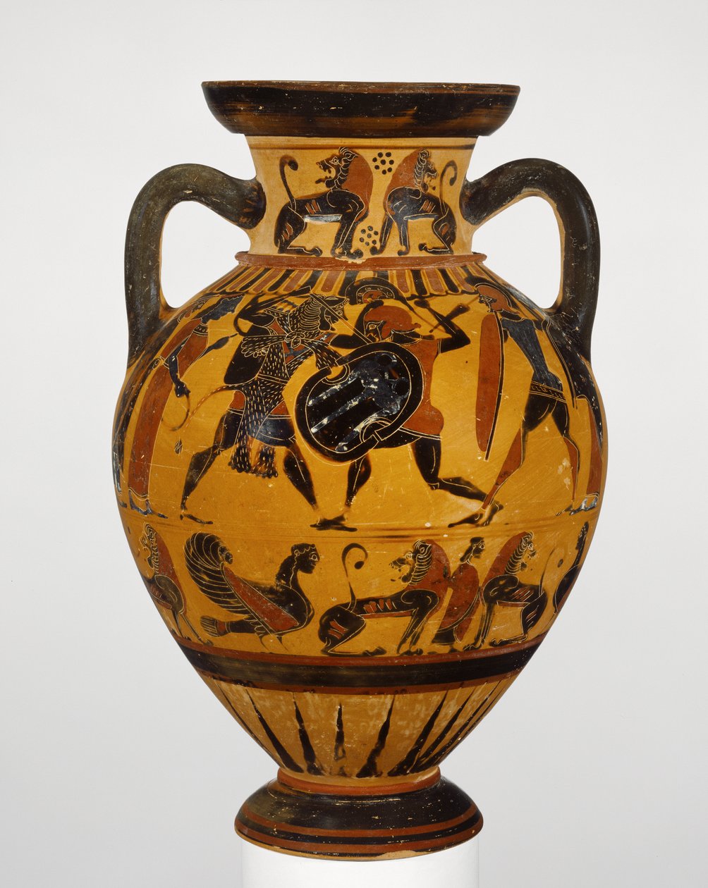 Euboai fekete alakos nyakamfora, Kr.e. 570-60 (terrakotta) alkotó: Greek
