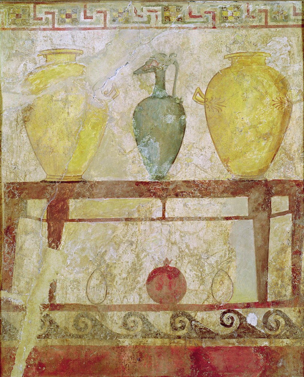 Temetési tábla váza felajánlással, paestumi sírfestmény alkotó: Greek