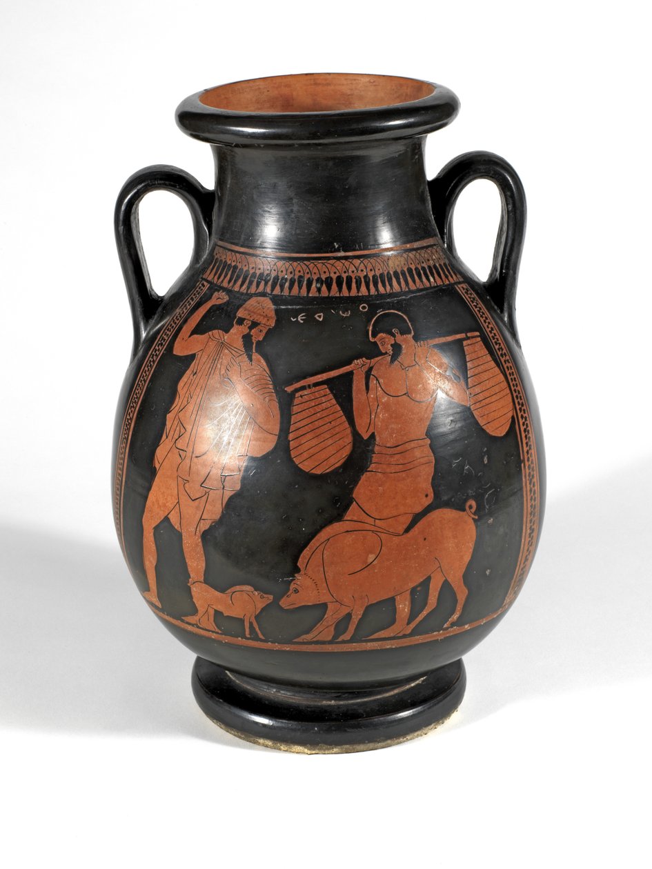 Piros figura Pelike (kerámia) alkotó: Greek