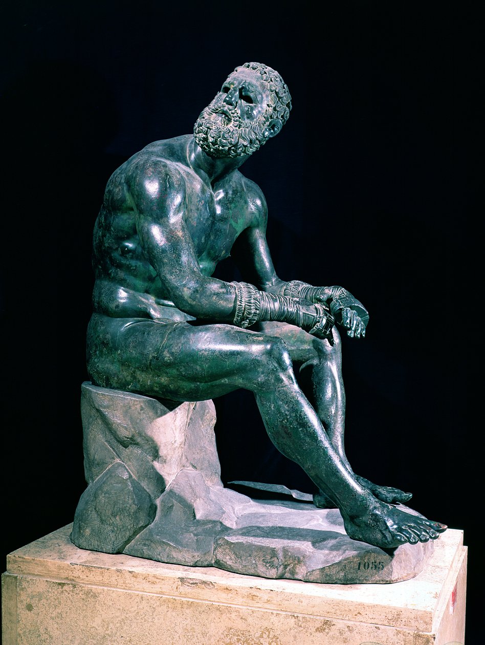 Ülő boxer (bronz) alkotó: Greek