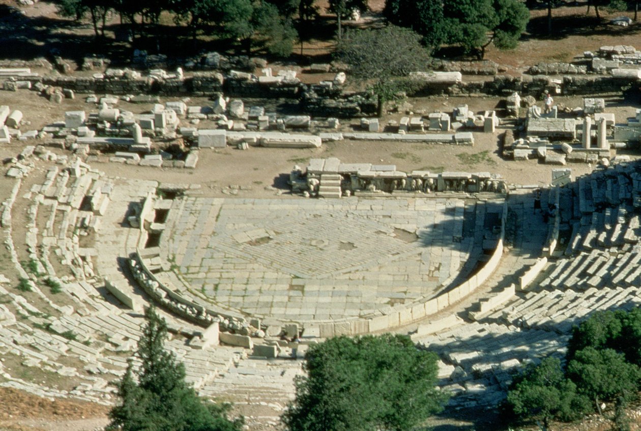 Dionüsziosz színháza, felülről nézve, Kr.e. 330 körül alkotó: Greek