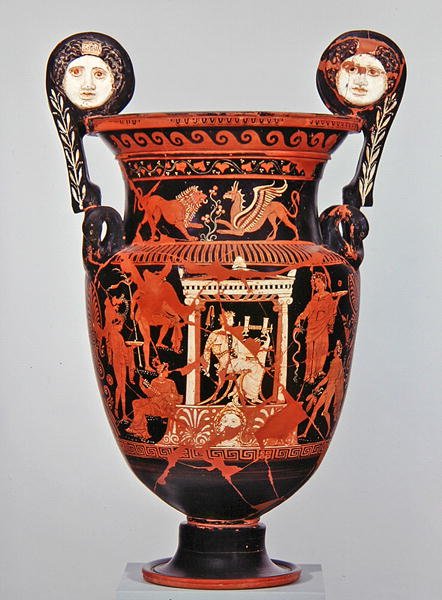 Apuliai vörösalakú volutakráter, ie 375-350 körül (kerámia) alkotó: Greek