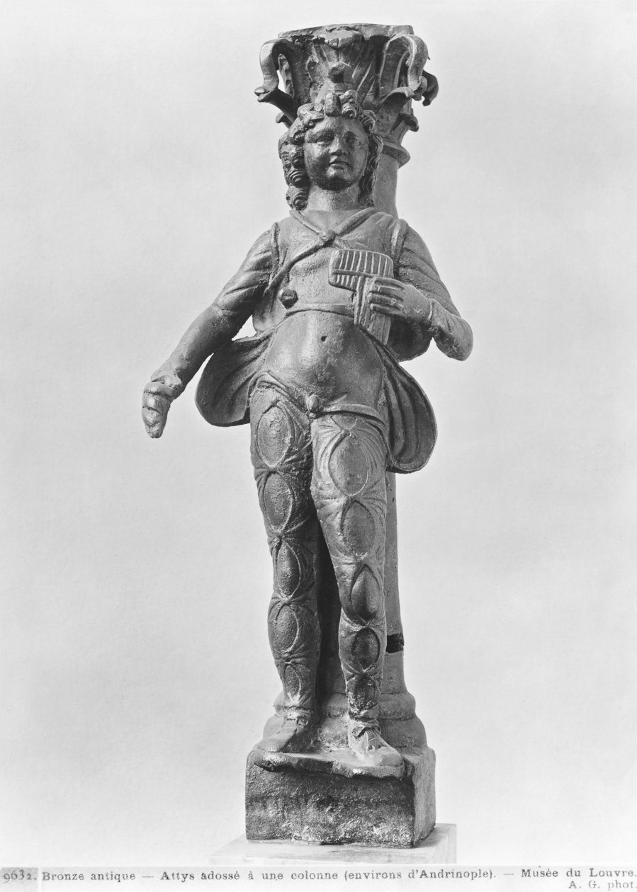 Attis oszlopnak dőlve, hellenisztikus időszak (bronz) alkotó: Greek