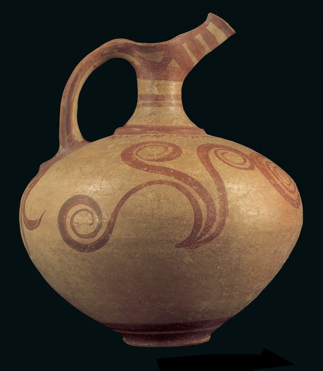 Csőrömlésű kancsó, valószínűleg Attikiből, késő hellád IIIA 1. időszak (Kr. e. 1400-1350) (festett agyag) alkotó: Greek