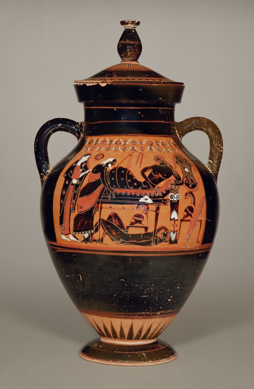 Belly Amphora, Priamosz és Akhilleusz, Kr.e. 550 körül (kerámia) (lásd még: 288279, 293742 és 307550) alkotó: Greek