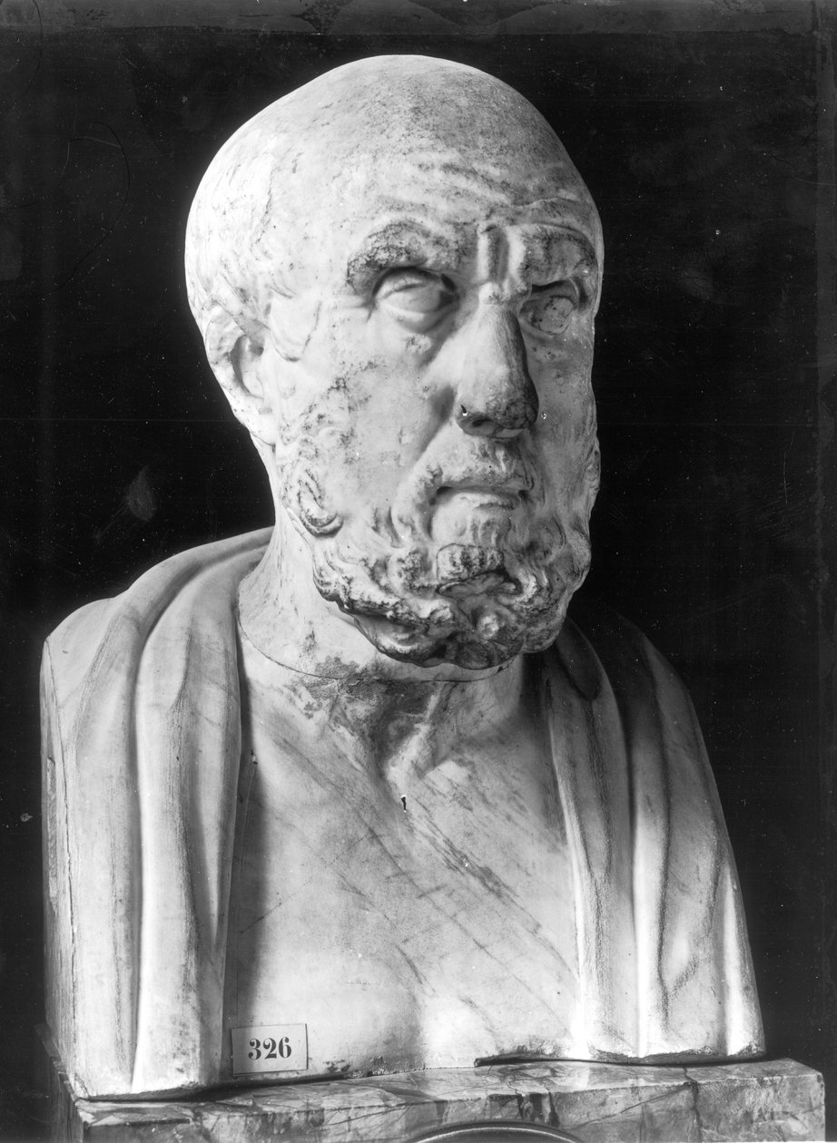 Hippokratész mellszobra (i. e. 460-kb. 377 körül) (márvány) alkotó: Greek