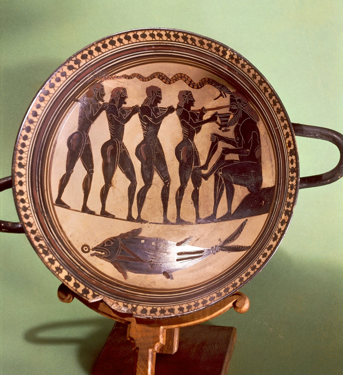 Polyphemust megvakító Ulysses-t ábrázoló pohár, fekete figurás kerámia, Görögország, görög civilizáció, ie 6. század alkotó: Greek