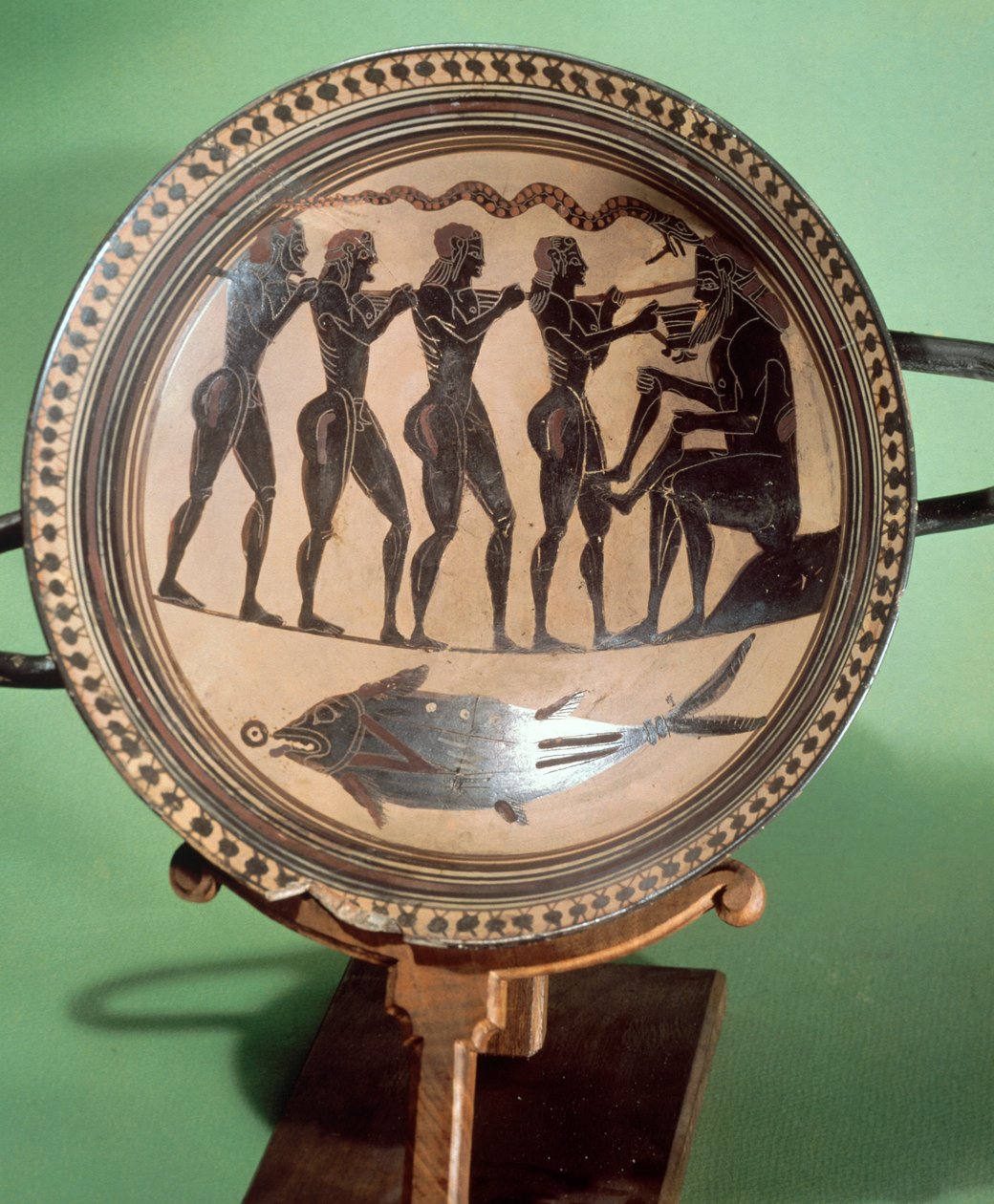 Polyphemust megvakító Ulysses-t ábrázoló pohár, fekete figurás kerámia, görög civilizáció, ie 6. század alkotó: Greek