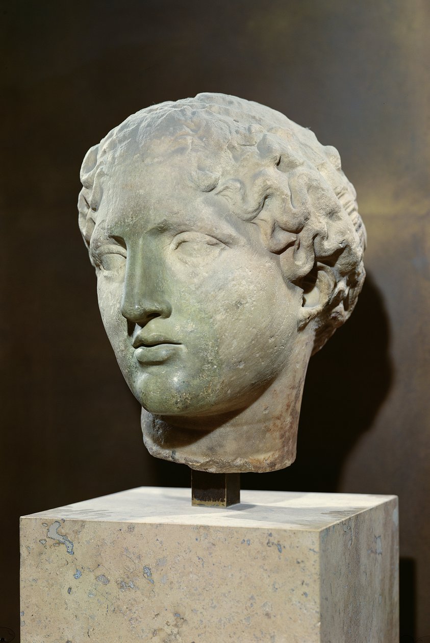 Egy istennő, a „Tete Laborde” feje, az athéni Parthenonból, ie 447-432 körül (márvány) alkotó: Greek
