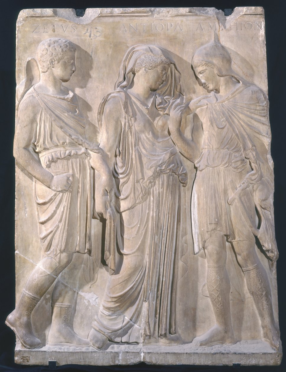 Orpheus, Eurydice és Hermes (márvány) alkotó: Greek
