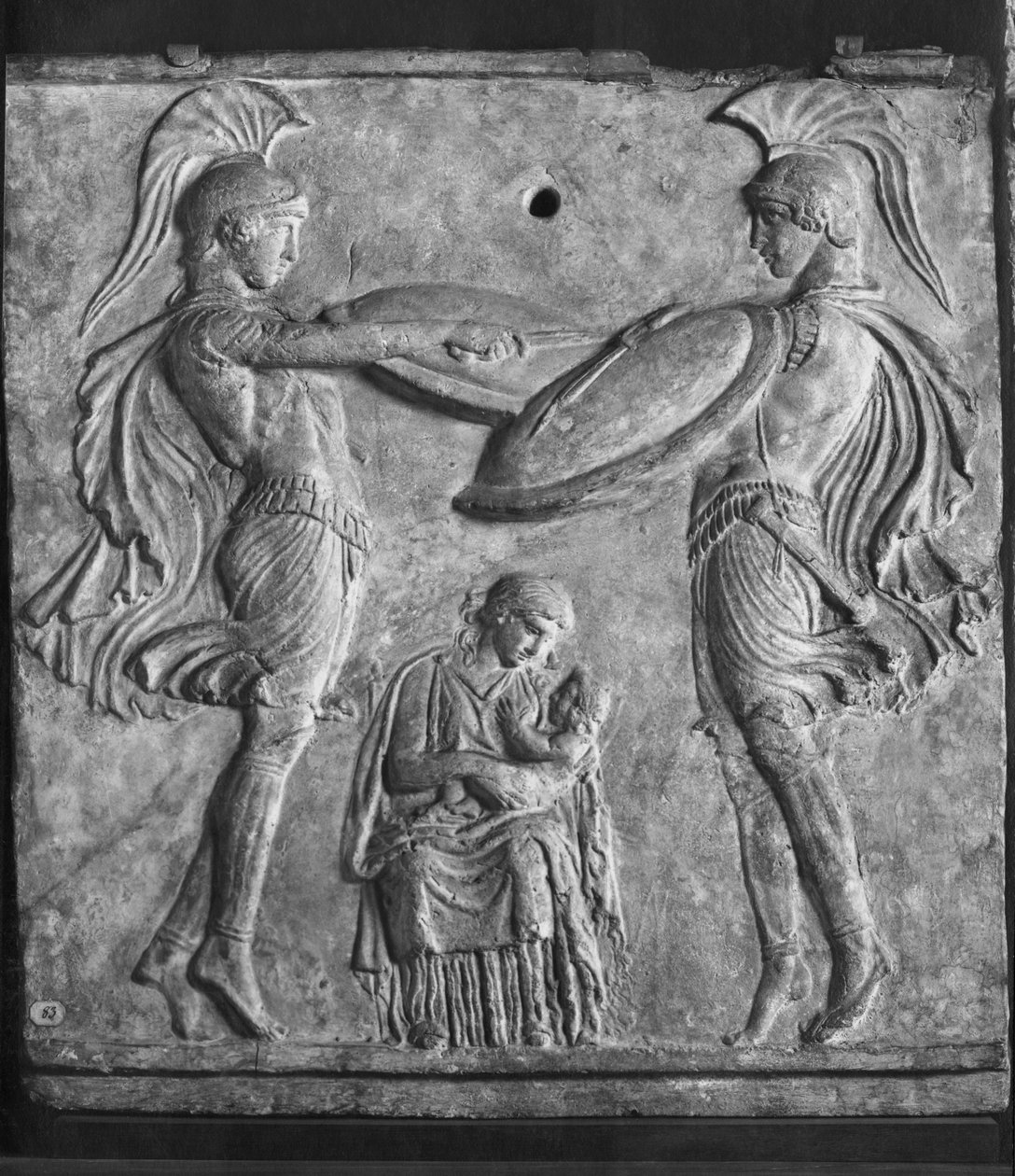 Plaque Campana, Curéták tánca, Myrinából, Kis-Ázsiából (terrakotta) alkotó: Greek