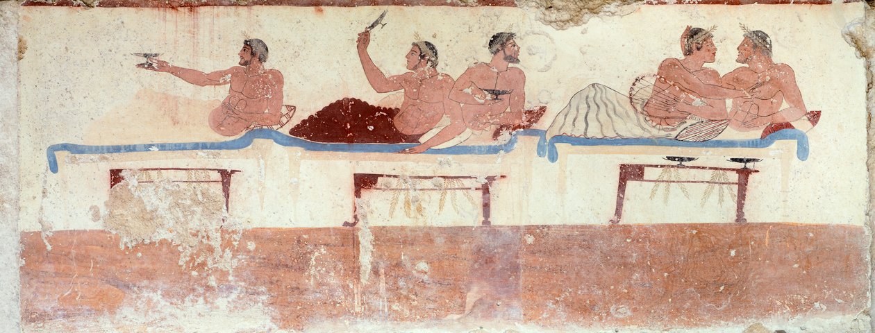 Szimpózium jelenet, ie 480-490 körül (freskó) alkotó: Greek