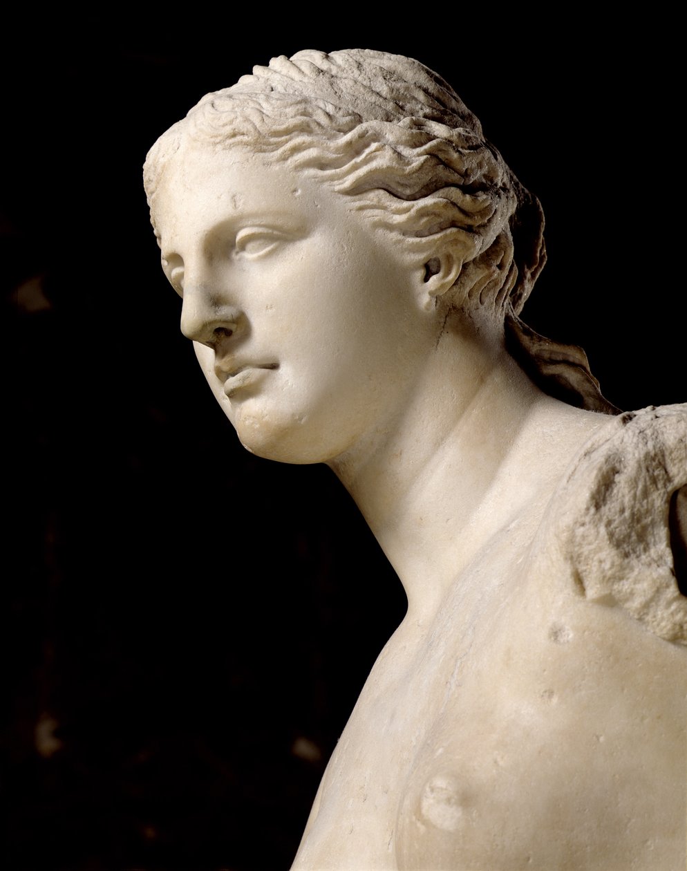 Milo Venus, a fej részlete, hellenisztikus időszak, Kr.e. 100 körül márvány alkotó: Greek