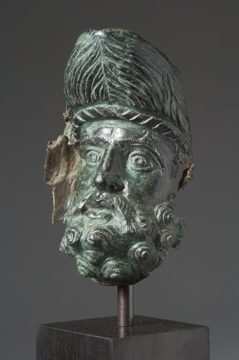 Hajó kifolyó Héraklész feje formájában (bronz) alkotó: Greek
