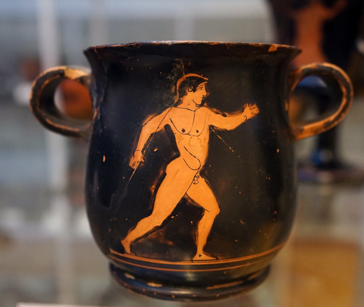 Ókori görög piros, fekete bögre, amely egy atlétát ábrázol alkotó: Greek School