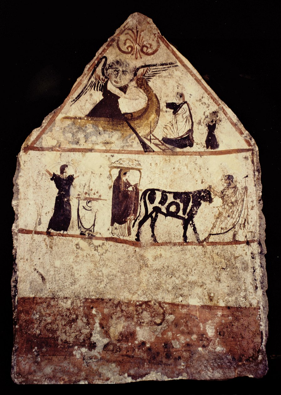 Gaudo Necropolis, Lucanian freskó sírfestmény 340 BC alkotó: Greek School