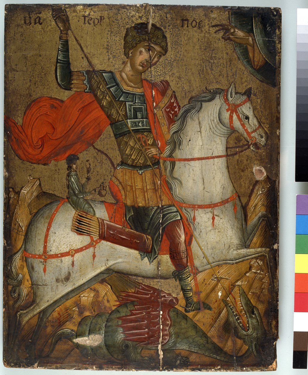 A Sárkányt megölő Szent György, ikon, Krétai-Velencei Iskola, alkotó: Greek School