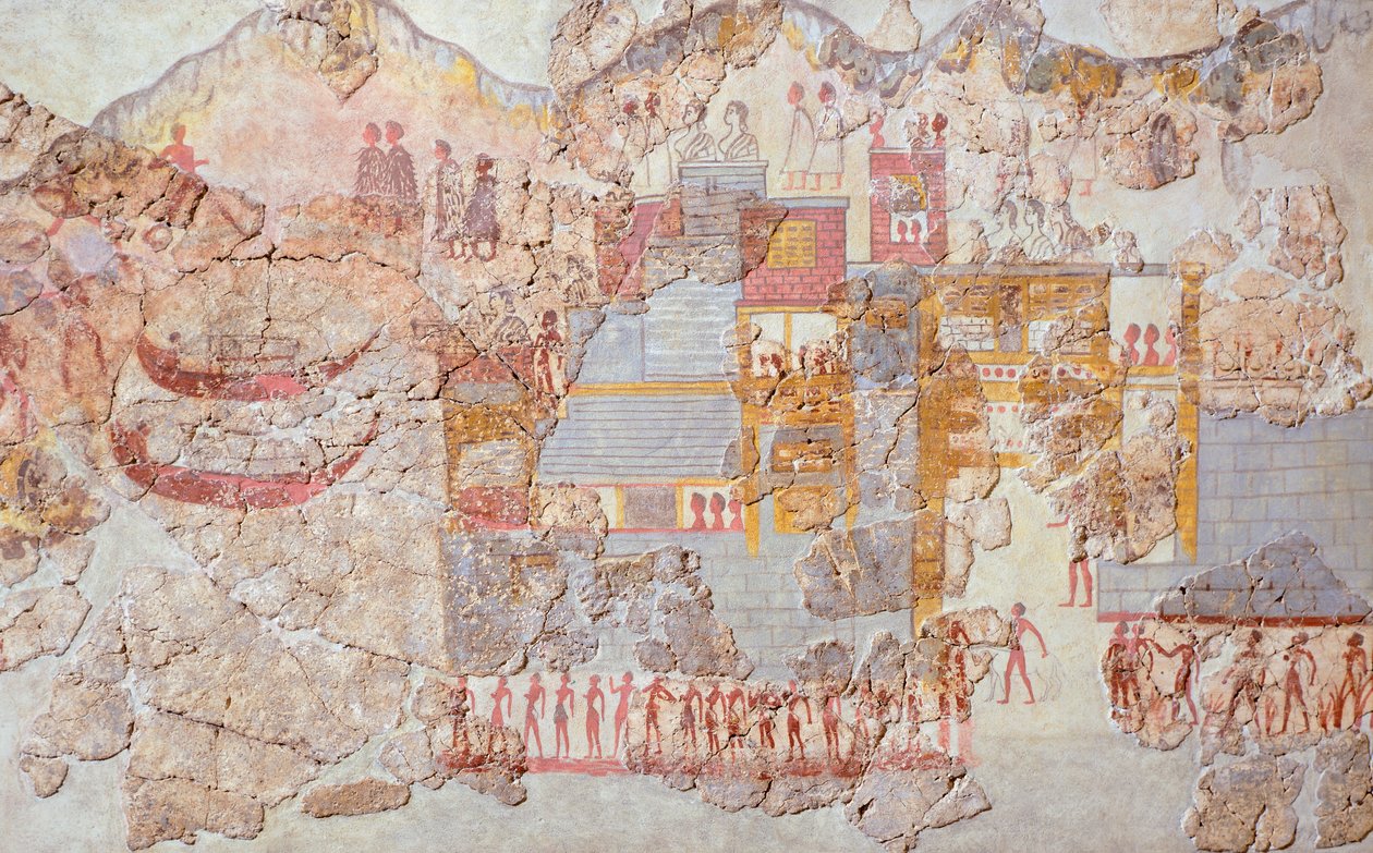 A flotta, Akrotiri freskó, Thera (ma Santorini), minószi civilizáció alkotó: Greek School
