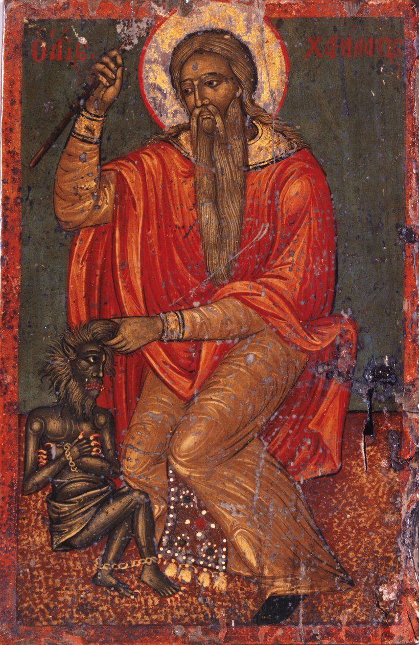 Szent Charalambos az ördöggel alkotó: Greek icon