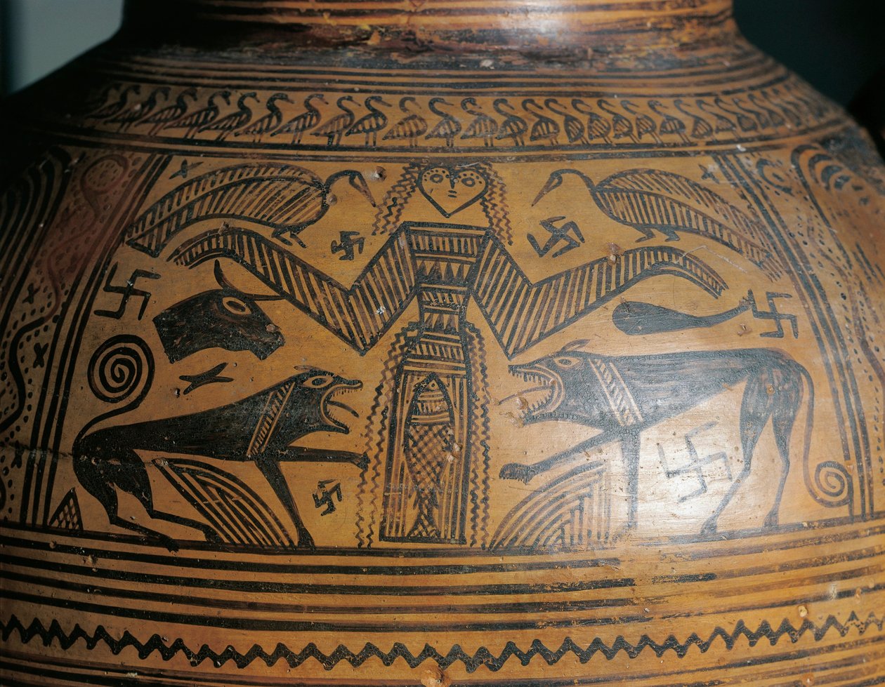 Görög civilizáció, boióti amfora, Thébából, részlet alkotó: Greek School