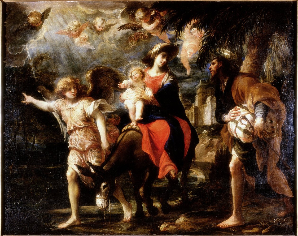 Az egyiptomi menekülés, 1680-1700 körül alkotó: Gregorio De Ferrari