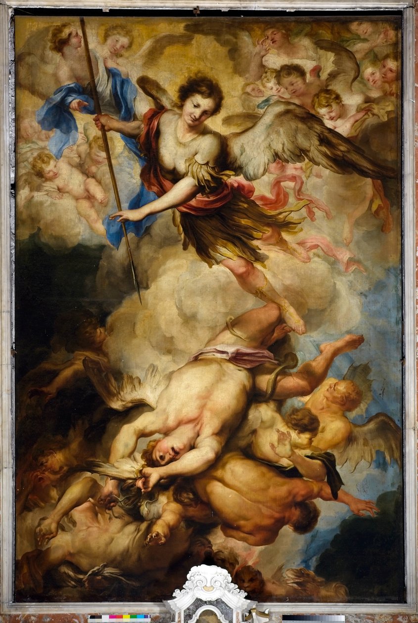 Szent Mihály arkangyal Győzd le a lázadó angyalokat, 1680 körül alkotó: Gregorio De Ferrari