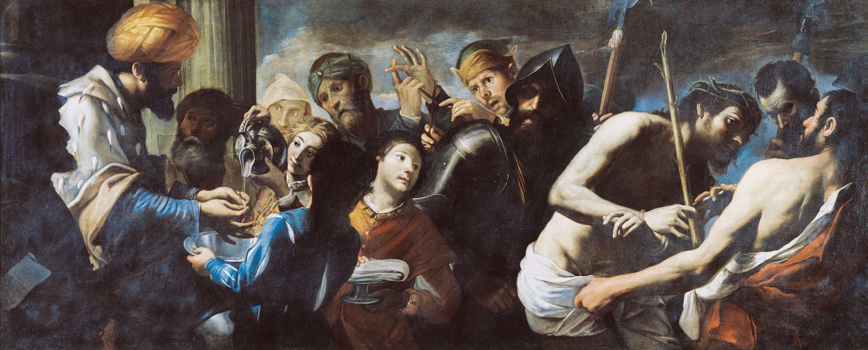 Pilátus kezet mos Krisztus Pilátus előtt, c. 1640. alkotó: Gregorio Preti