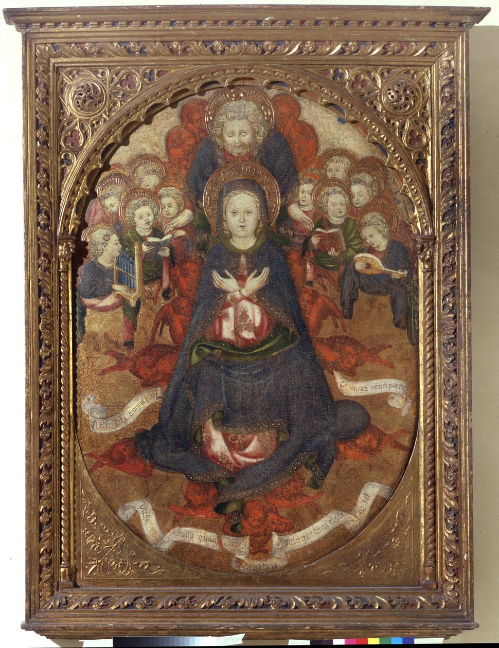Szűz mennybemenetele, 1450 körül (tempera a fedélzeten) alkotó: Gregorio Zavattari