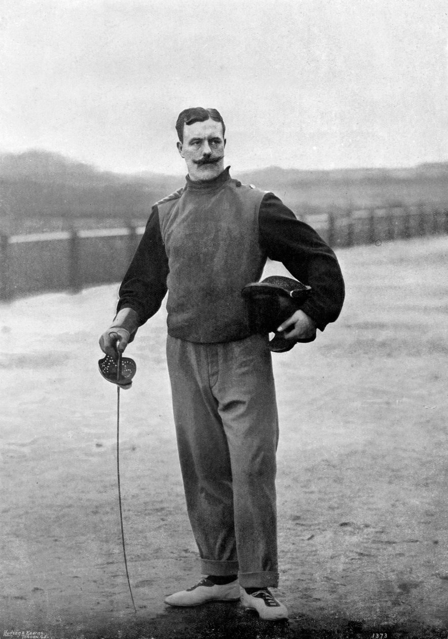 Walter Edgeworth-Johnstone kapitány az ír királyi ezredtől, Aldershot, Hampshire, 1896. alkotó: Gregory and Co