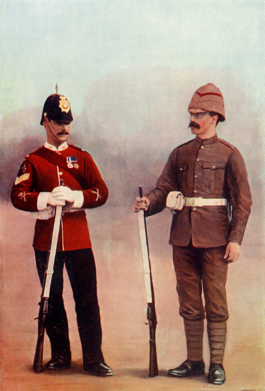 „Színes őrmester és közlegény Khakiban, Gloucester Ezred”, 1900. alkotó: Gregory and Co
